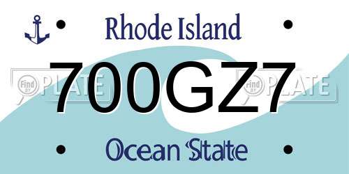 700GZ7 Rhode Island License Plate