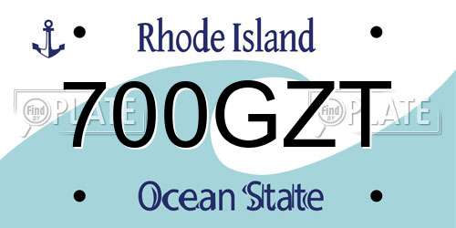 700GZT Rhode Island License Plate