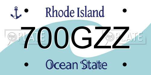 700GZZ Rhode Island License Plate