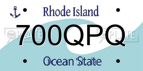 700QPQ Rhode Island License Plate