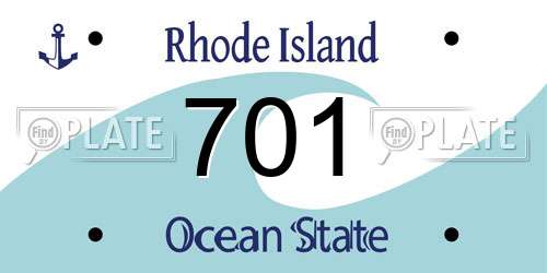 701 Rhode Island License Plate