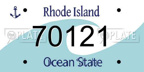70121 Rhode Island License Plate