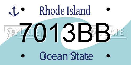 7013BB Rhode Island License Plate