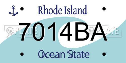 7014BA Rhode Island License Plate