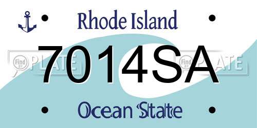 7014SA Rhode Island License Plate