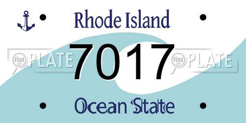 7017 Rhode Island License Plate