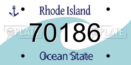 70186 Rhode Island License Plate