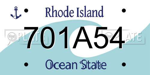 701A54 Rhode Island License Plate