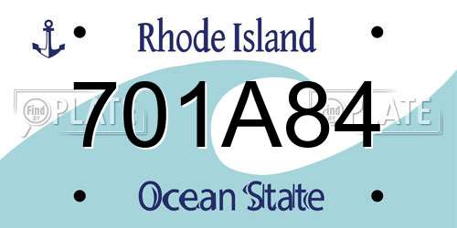 701A84 Rhode Island License Plate