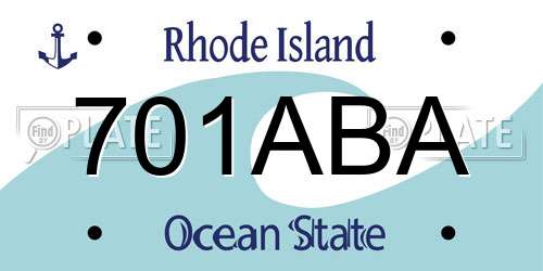 701ABA Rhode Island License Plate