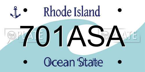 701ASA Rhode Island License Plate