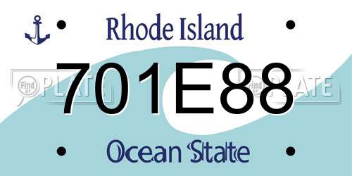 701E88 Rhode Island License Plate