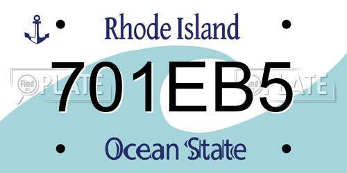 701EB5 Rhode Island License Plate