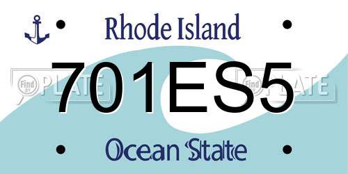 701ES5 Rhode Island License Plate