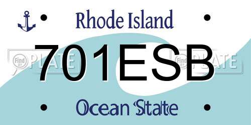 701ESB Rhode Island License Plate