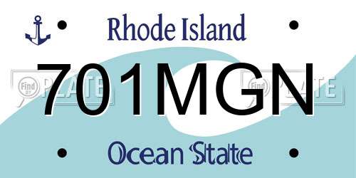 701MGN Rhode Island License Plate
