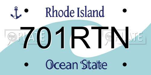 701RTN Rhode Island License Plate