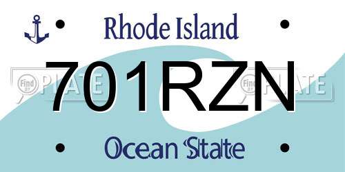 701RZN Rhode Island License Plate