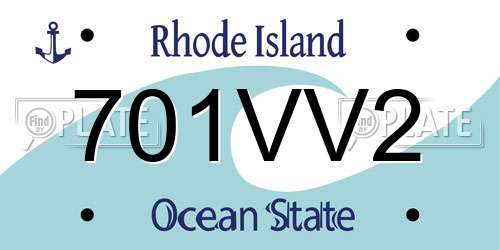 701VV2 Rhode Island License Plate