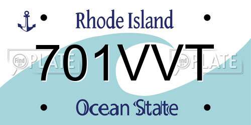 701VVT Rhode Island License Plate