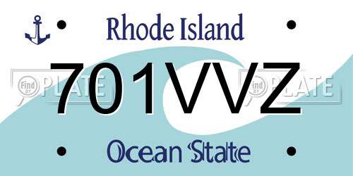 701VVZ Rhode Island License Plate