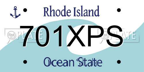 701XPS Rhode Island License Plate
