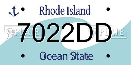7022DD Rhode Island License Plate