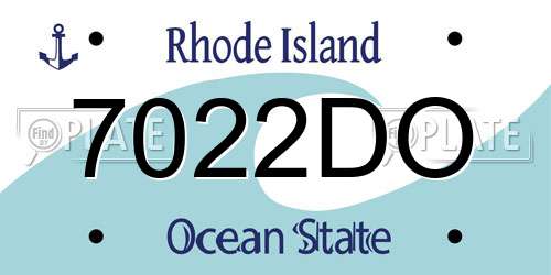 7022DO Rhode Island License Plate