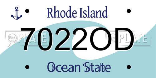 7022OD Rhode Island License Plate