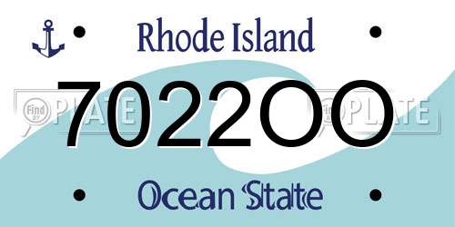 7022OO Rhode Island License Plate