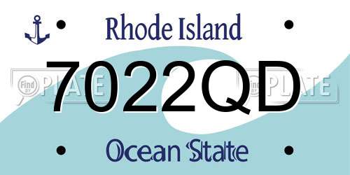 7022QD Rhode Island License Plate