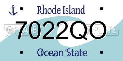 7022QO Rhode Island License Plate