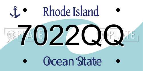 7022QQ Rhode Island License Plate