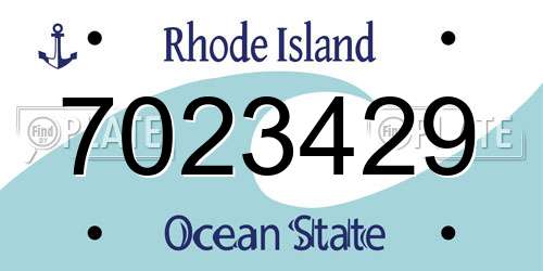 7023429 Rhode Island License Plate