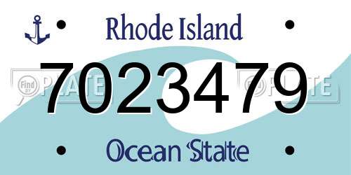 7023479 Rhode Island License Plate