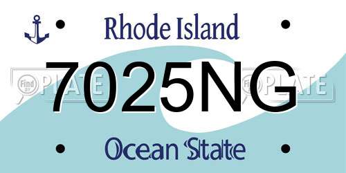 7025NG Rhode Island License Plate