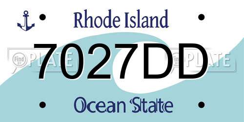 7027DD Rhode Island License Plate