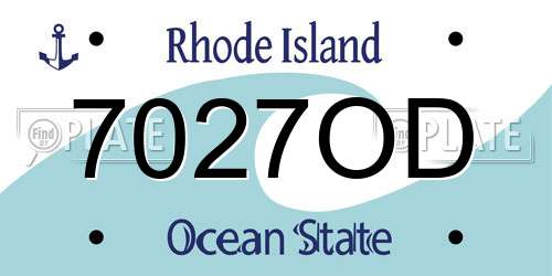 7027OD Rhode Island License Plate