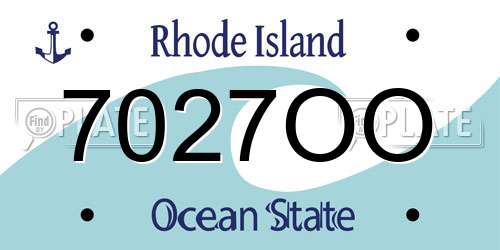 7027OO Rhode Island License Plate