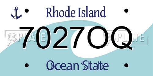 7027OQ Rhode Island License Plate
