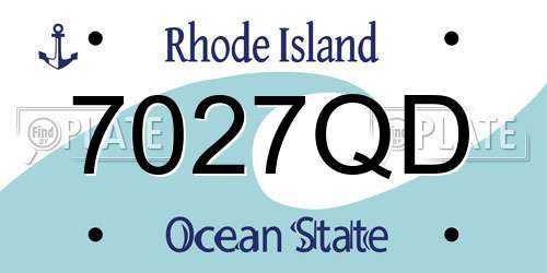 7027QD Rhode Island License Plate