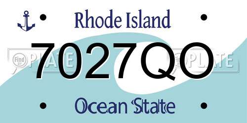 7027QO Rhode Island License Plate