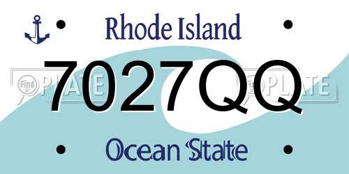 7027QQ Rhode Island License Plate