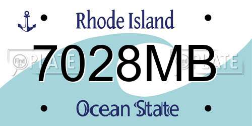 7028MB Rhode Island License Plate
