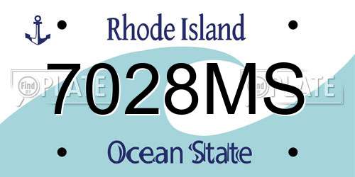7028MS Rhode Island License Plate