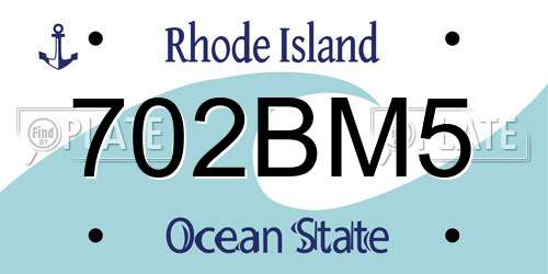 702BM5 Rhode Island License Plate