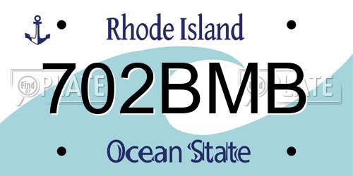702BMB Rhode Island License Plate