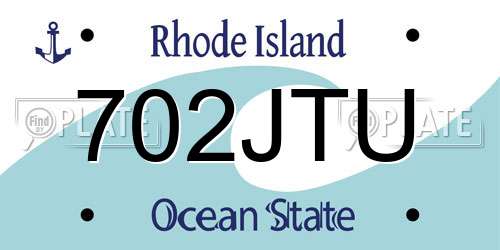 702JTU Rhode Island License Plate