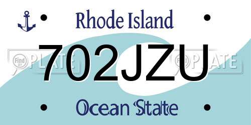 702JZU Rhode Island License Plate