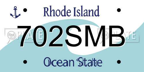 702SMB Rhode Island License Plate